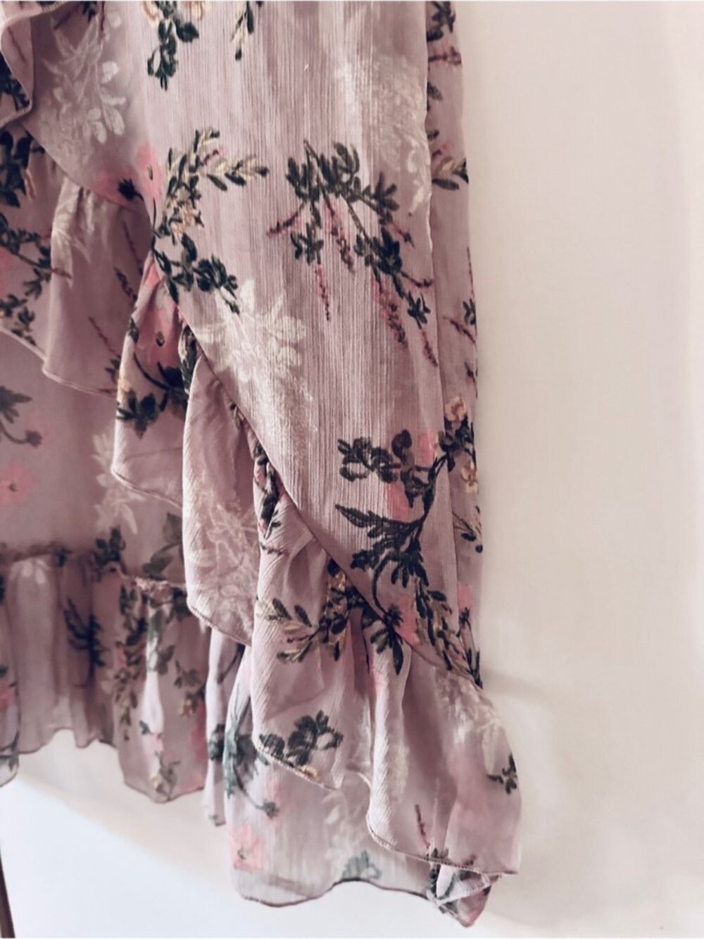 Asymmetrical Ruffle Dress-Size Small -Dusty Pink Floral -by New Look - Picture 2 of 2